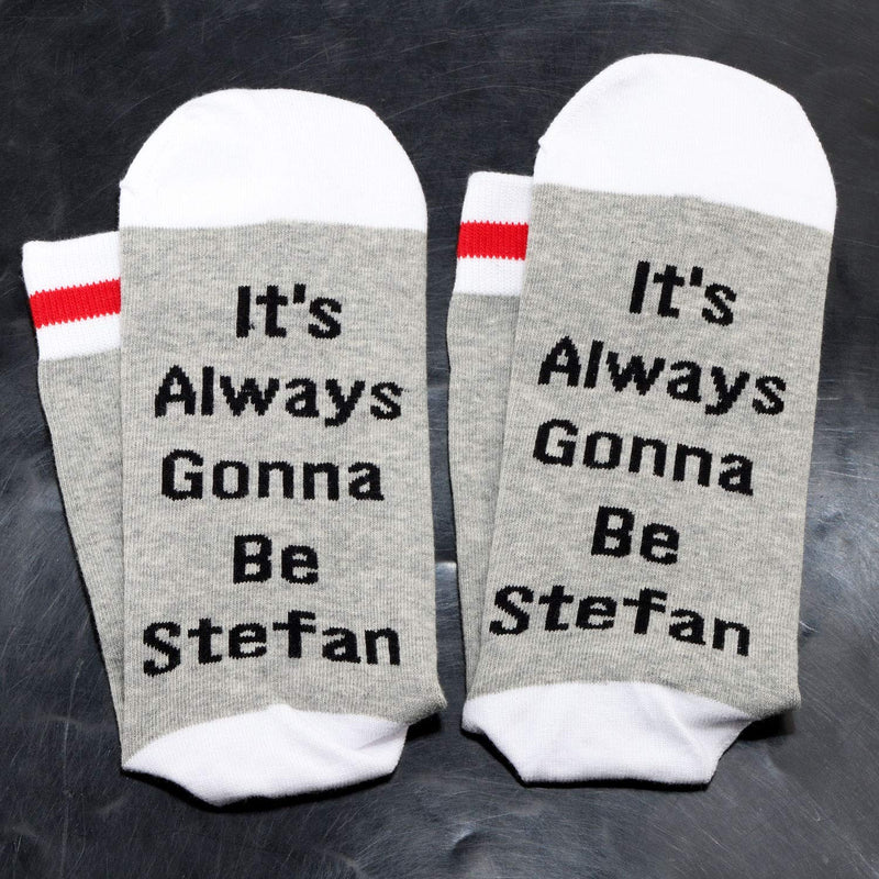 [Australia] - PYOUL 1 Pair Vampire Diaries Inspired Gift It's Always Gonna Be Stefan Socks Gift For Stefan Salvatore Gonna Be Stefan- 1 Pair 