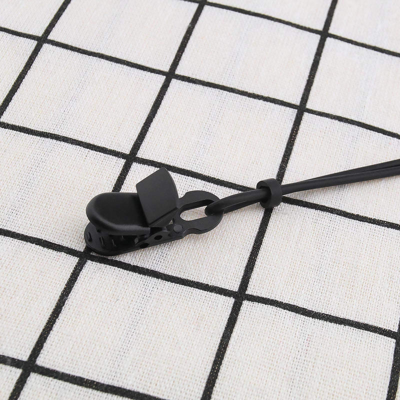 [Australia] - Hearing Aid Clip Holder Anti-lost Lanyard Safety Retainer Retention Cord Protector Silicone Black for Adults Seniors Kids 