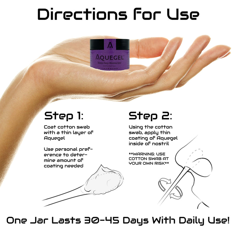 [Australia] - Aquegel Nasal Moisturizer+Lavender (Sleep Easy), 12-Hour Nasal Dryness Relief, Water Based Nose Gel, Oxygen Therapy Nasal Moisturizer, Dry Nose, Nasal Dryness, Nosebleeds, CPAP, Natural Sleep Remedy 