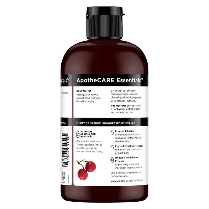 [Australia] - ApotheCARE Essentials The Restorer In-Shower Oil, Rosehip Oil, Geranium, Aloe Vera, 12 oz 