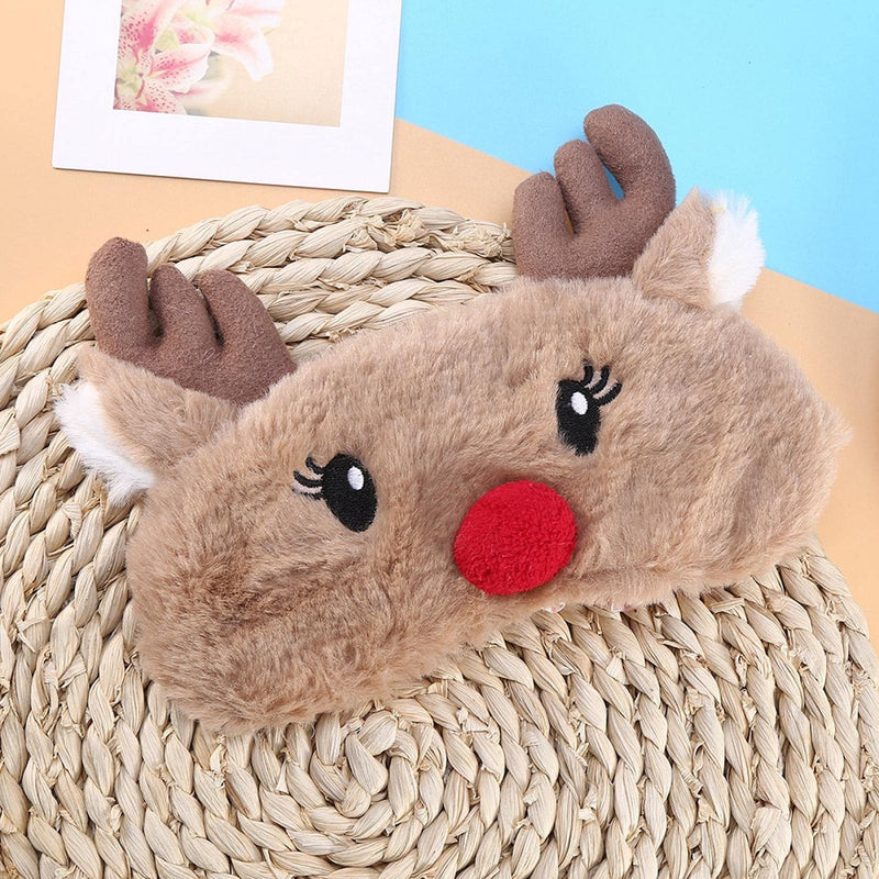 [Australia] - Christmas Sleeping Mask Cute Animal Eye Cover Sleeping Mask Deer Winter Carton Nap Eye Shade Mask for Girls Women Adult(Elk) Elk 