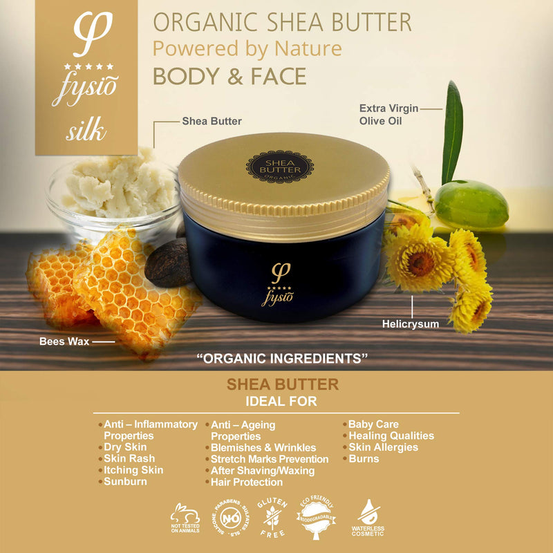 [Australia] - Fysio Organic Shea Butter Natural Body Moisturiser with Olive Oil, Beeswax, Argan Oil 250ml 
