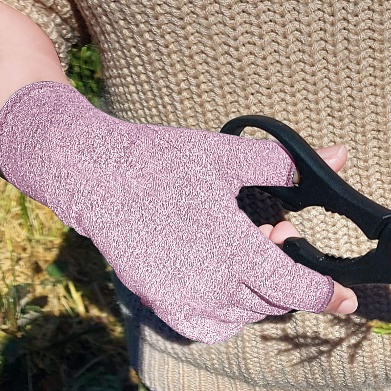 [Australia] - SyeJam Arthritis Gloves Fingerless- Rheumatoid Arthritis Compression Gloves for Pain Relief - Purple (M) 1 Pair Purple (1 Pair) + Free Ebook M (Pack of 2) 