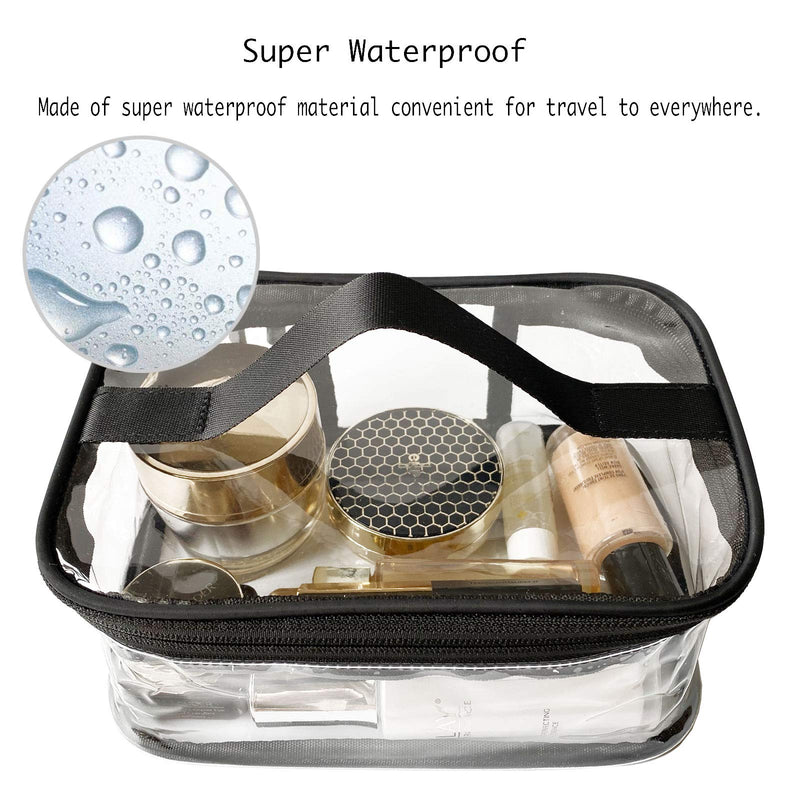 [Australia] - FIYUK Toiletry Bag Makeup Cosmetic Clear Bag Portable Waterproof Transparent Travel Large Storage Black 