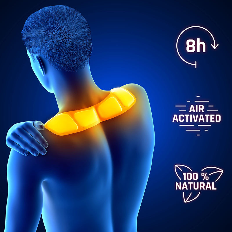 [Australia] - Heat pad for Neck and Shoulders - 8 Hours of Soothing deep Heat - Adhesive Heat Plaster, Neck and Shoulder Warmer - air-Activated - 5 Pieces 