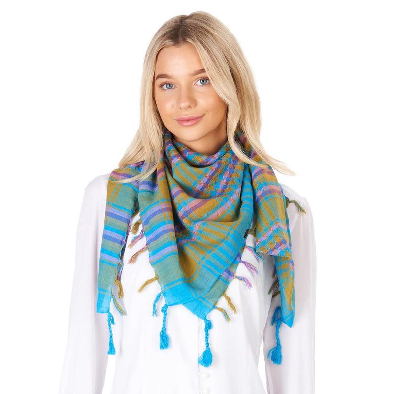 [Australia] - Lovarzi Desert Scarf Multicoloured - Colourful fashion desert scarf for Men & Women Multicoloured Blue 
