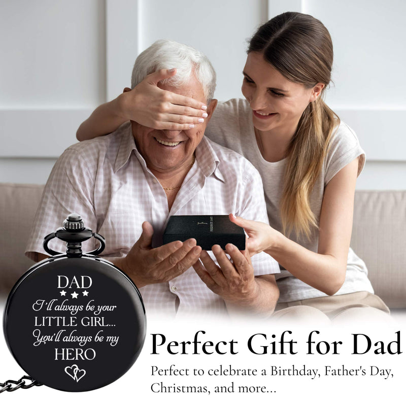 [Australia] - Gifts for Dad from Daughter I Dad Gifts from Daughter -"I Will Always be Your Little Girl" Pocket Watch I Dad Birthday Gifts from Daughter I Father Daughter Gifts I Gift for Daddy from Daughter 