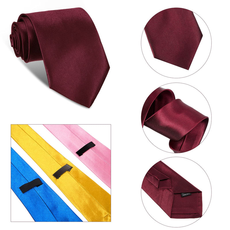 [Australia] - 12 Pieces Solid Satin Ties Pure Color Ties Set Business Formal Necktie Tie for Men Formal Occasion Wedding (Vivid Color) 