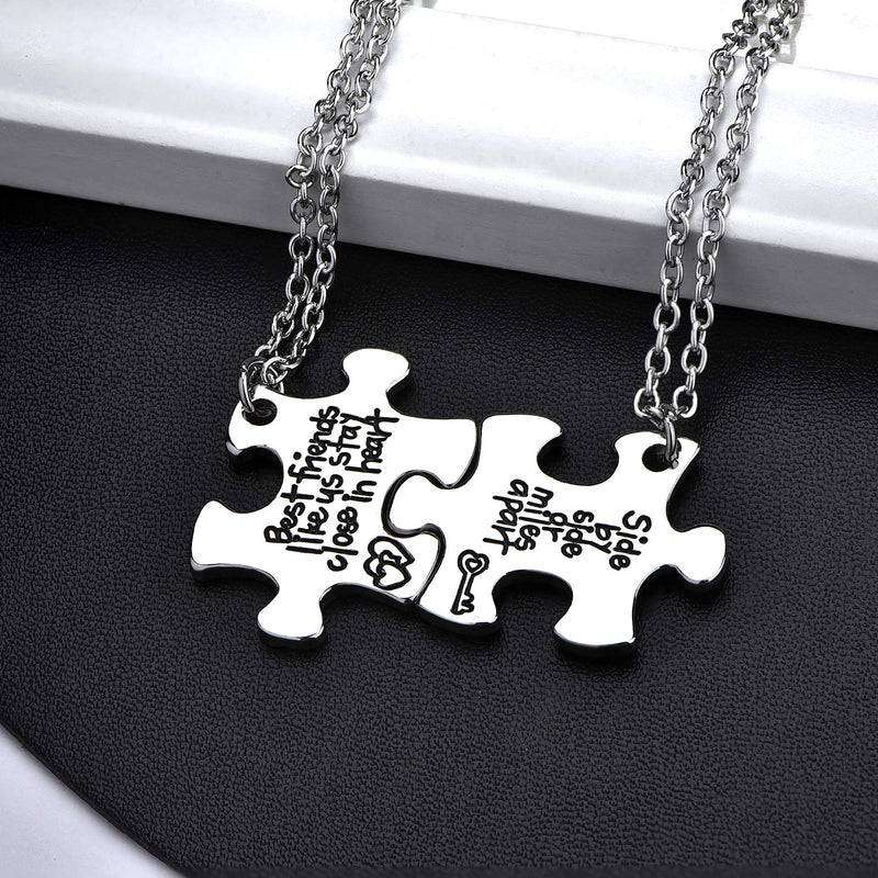 [Australia] - starchenie BFF Best Friend Necklaces for 2/3/4 Girls Fashion Rhinestone Crystal Puzzle Friendship Pendant Necklaces 2 Couples Necklace 