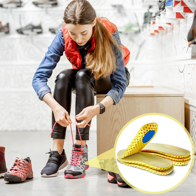 [Australia] - 4 Pairs Shock Absorbing Shoe Insoles Elastic Honeycomb Sneaker Inserts Breathable Memory Insoles for Men Shoe Lifts Men Soft Replacement Shoe Soles for Men Women Sports Shoes Boots (Men US 8-12) Men US 8-12 