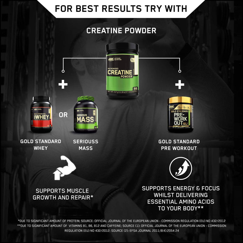 [Australia] - Optimum Nutrition Micronised Creatine Powder, Unflavoured Monohydrate Powder for Muscle Growth, 88 Servings, 317 g 