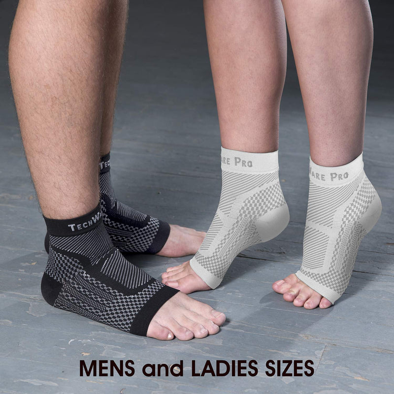 [Australia] - TechWare Pro Compression Sock Sleeve 2 Pr Bundle Black & White S/M 