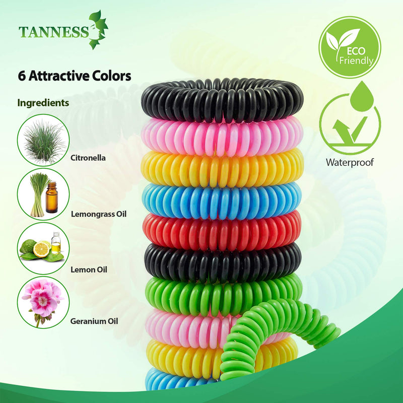 [Australia] - TANNESS Mosquito Repellent Bracelet Pack of 12 Repellents Waterproof Travel Insect Repellent Bands Bracelets for Toddler Baby Kids and Adults – Non-Toxic Deet-Free Outdoor Bug Repeller Wristbands 