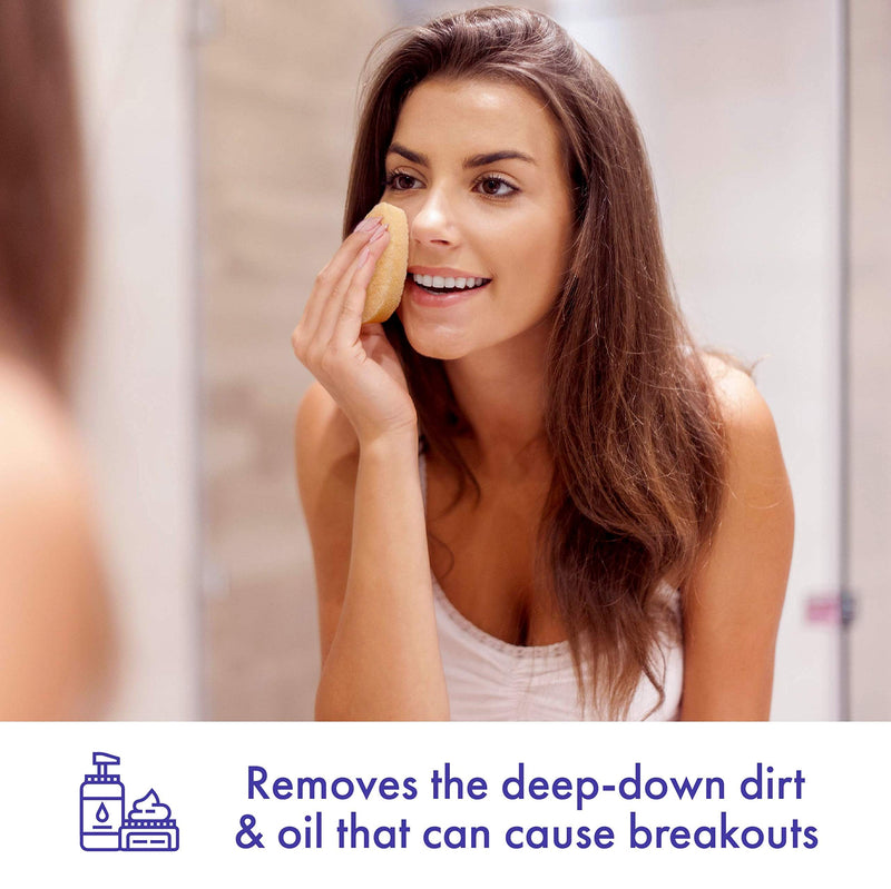 [Australia] - Buf Puf Gentle Facial Sponge, Dermatologist Developed, Removes Deep-Down Dirt that Causes Breakouts and Blackheads, Reusable, Exfoliating, 1 Count 