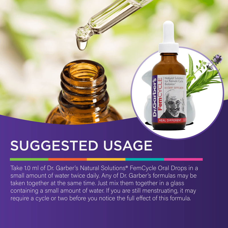 [Australia] - Dr. Garber's Natural Solutions Fem Cyle Oral Drops - Gemmotherapy Liquid Supplement to Balance Hormones and Relieve PMS, PMDD, Hot Flashes, Menopause, and Menstrual Symptoms - 60ml Fem Cycle 
