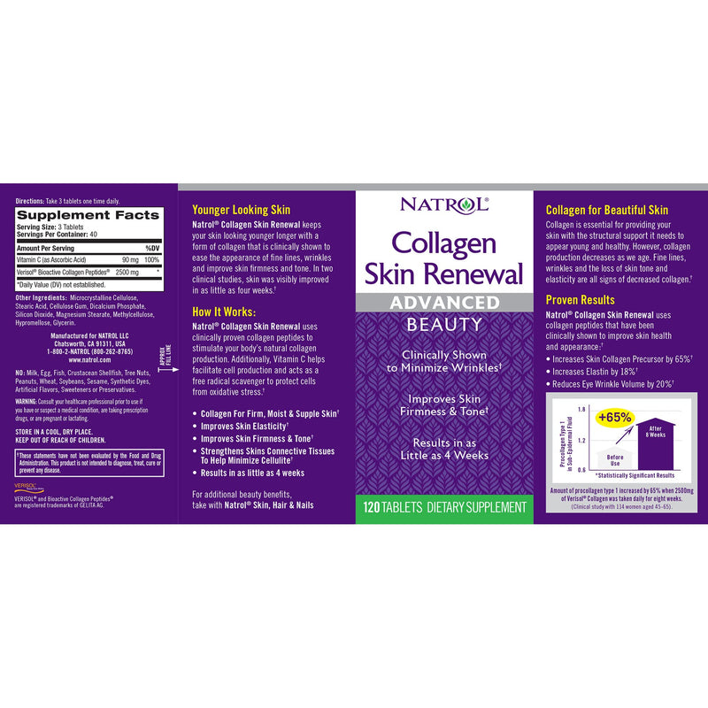 [Australia] - Natrol Collagen Skin Renewal Tablets, 120 Count 