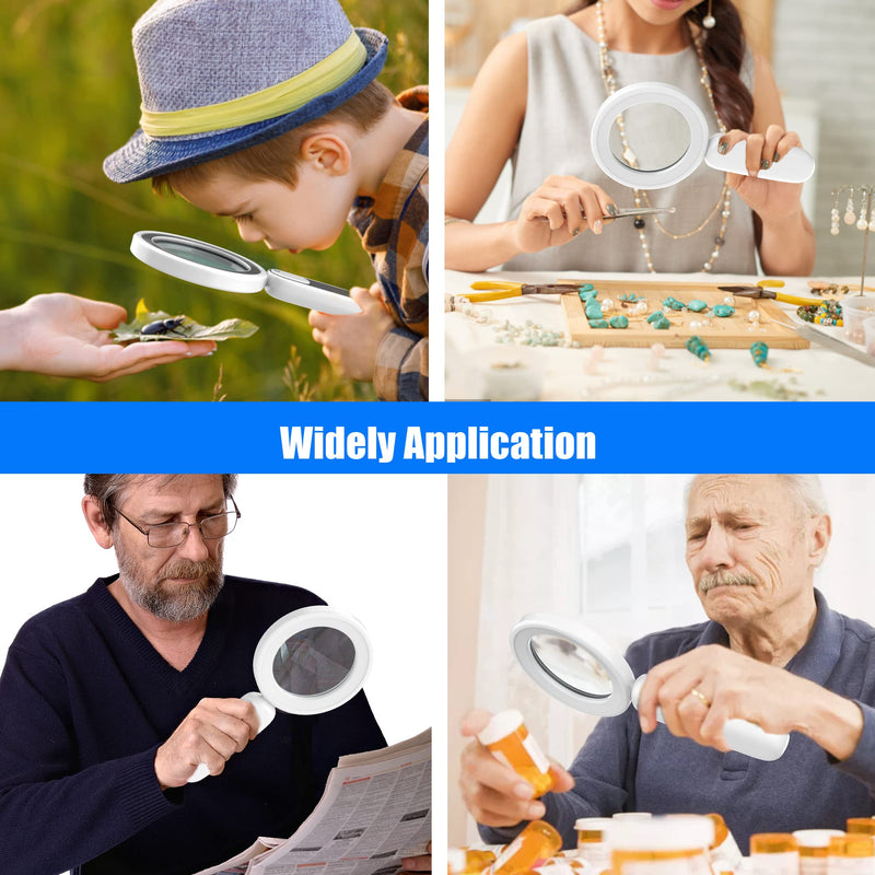 [Australia] - Magnifying Glass with Light, Handheld Illuminated Lighted Magnifying Glass with 21 Led, 3 Light Modes & Rechargeable USB Magnifier Seniors, Reading, Macular Degeneration, Exploring, Coins (Grey) Gray 