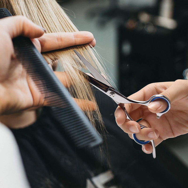 [Australia] - Hair Cutting Scissors Shears Professional Barber ULG 6.5 inch Hairdressing Regular Scissor Salon Razor Edge Hair Cutting Shear Japanese Stainless Steel with Detachable Finger Inserts 