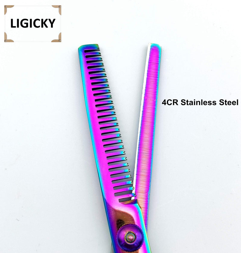 [Australia] - LIGICKY Hair Cutting Scissors Kit Professional Stainless Steel Hairdressing Scissors Set Hair thinning Shears Bang Hair Scissor for Kids/Salon/Home 