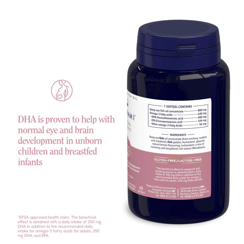[Australia] - Omega 3 Fish Oil Supplement - Minami - MorDHA Prenatal with high Concentration of DHA Formula - Supports Brain and Eye Development of Foetus and Breast-fed Infants - 60 Softgels 