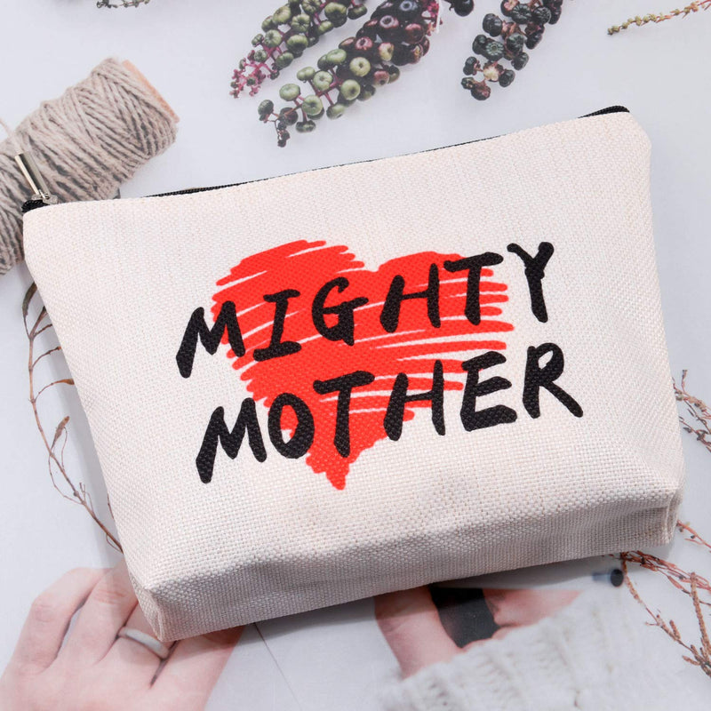 [Australia] - MBMSO Mighty Mother Makeup Bag Mom Cosmetic Bag Travel Makeup Pouch Inspirational Gifts for Mom (Makeup Bag) 