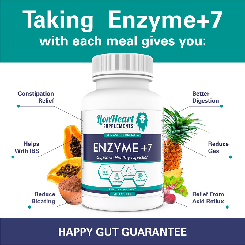 [Australia] - DIGESTIVE ENZYMES SUPPLEMENT - Includes Purified Ox Bile Salts - Tablets for No Gallbladder Sufferers - Enzyme for Digestion & Gas Relief - Helps Bloating, Acid Reflux, Constipation & Repair Leaky Gut 90 Count (Pack of 1) 