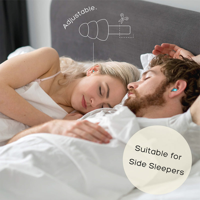 [Australia] - ANBOW Ear Plugs for Sleeping Noise Cancelling. Reusable Silicone Earplugs. Custom Fit - Noise Reduction for Sleeping, Concerts, Work & Swimming. Adjustable to Ear Size. 3 Pairs + Travel Pouch Light Blue 