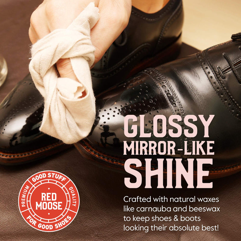 [Australia] - Wax Shoe Polish - Shine and Protect Leather Shoes and Boots - Red Moose 1.8 Oz Black 