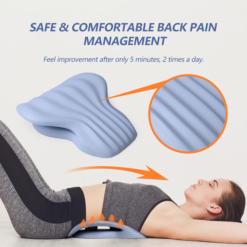[Australia] - Back Stretcher for Back Pain Relief, Lower Back Stretcher Back Stretching Cushion, Lumbar Stretcher Device Helps with Spinal Stenosis Herniated Disc Sciatica Nerve Haze Blue 