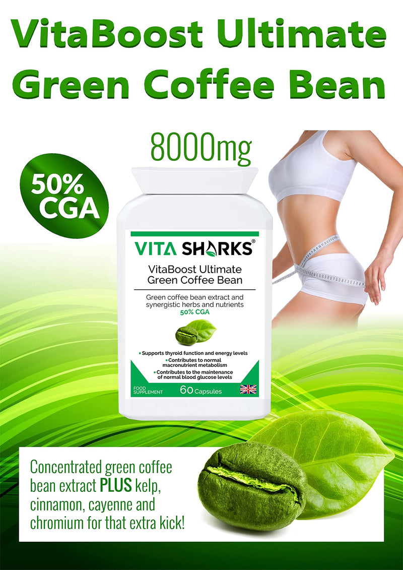 [Australia] - VitaBoost Ultimate Green Coffee Bean | Kosher Tablets for Healthy, Natural Weight Loss, Vegan Thyroid Support & Metabolism Boost for Fat Burning & Slimming 