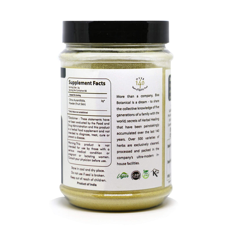 [Australia] - Lime Peel Powder (Citrus Limonum)- Natural Skin Care for Skin Vitality | Ayurvedic Herb to Prevent pimples & rehydrates Skin | Can Also Help for Teeth whitening (7 Oz / 200g) 
