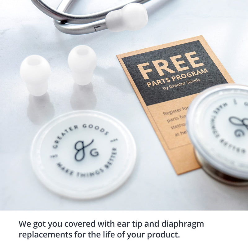 [Australia] - Greater Goods Premium Dual-Head Stethoscope - Affordable, Clinical Grade Option for Doctors, Nurses, Students, or in The First Aid Kit for Home (White) White 