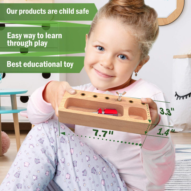 [Australia] - Panda Brothers Montessori Screwdriver Board Set - Wooden Montessori Toys for 3 4 5 Year Old Kids and Toddlers, Learning Sensory Bin Toys Preschool Materials, Fine Motor Skills Toys, Waldorf STEM Toys 