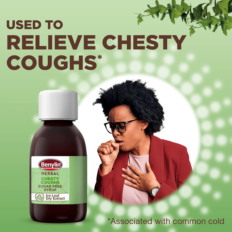 [Australia] - BENYLIN® Herbal Chesty Coughs Sugar Free Syrup.100 ml, Non-Drowsy Herbal Cough Medicine, with Naturally Derived Ivy Leaf Dry Extract 