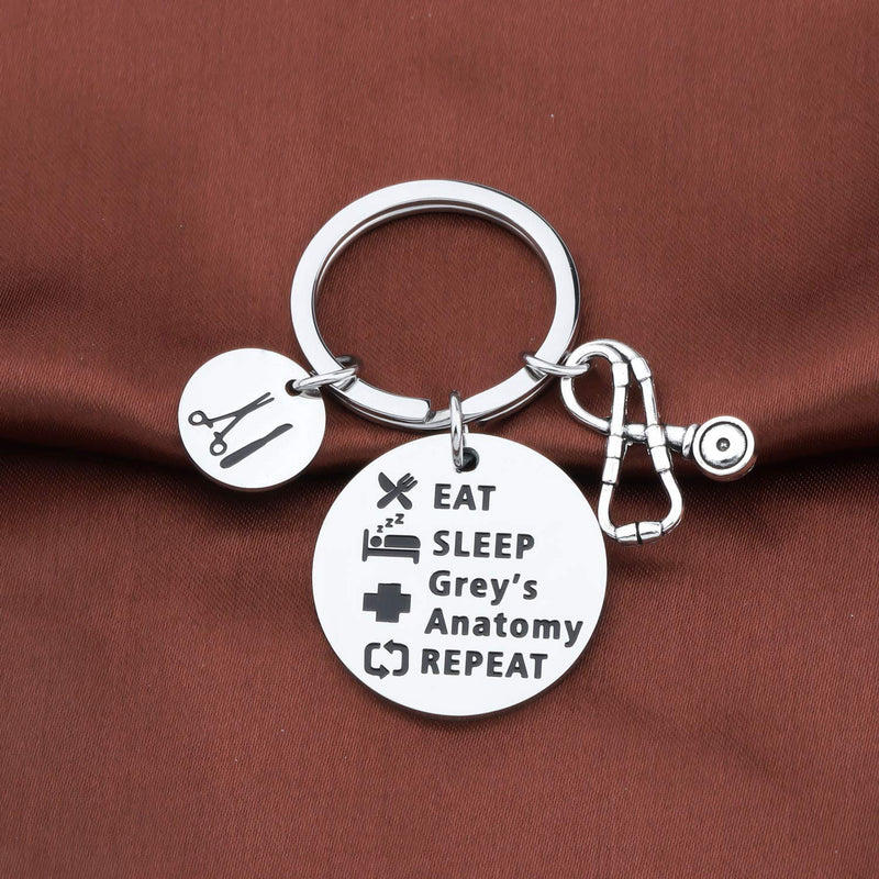 [Australia] - KUIYAI Grey's Anatomy Inspired Gift Eat Sleep Grey's Anatomy Repeat Keychain Funny Doctor Gift Movie Fans Gift Eatsleep-Grey's AnatomyKS 