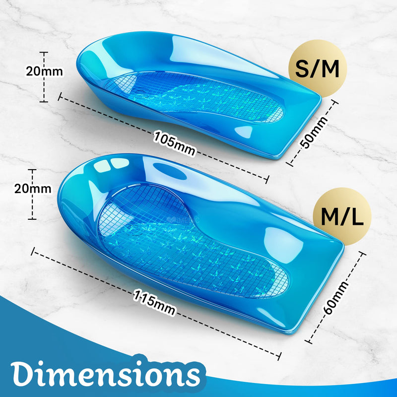 [Australia] - Medipaq Posture Correcting Gel Heel Levelling Supports - Angled Design Corrects Pronation or Supination - Plantar Fasciitis-Large 1x Pair - M/L (Size 8 - 12) 