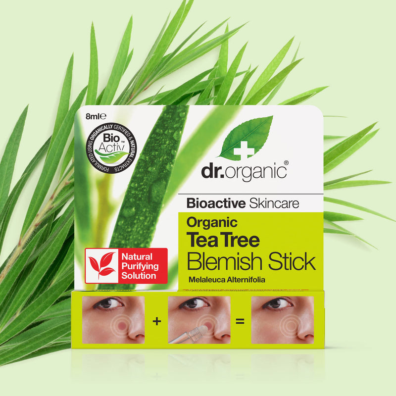 [Australia] - Dr Organic, Organic Tea Tree Blemish Stick , Natural , Vegan , Cruelty Free , Paraben & SLS Free , 8ml 