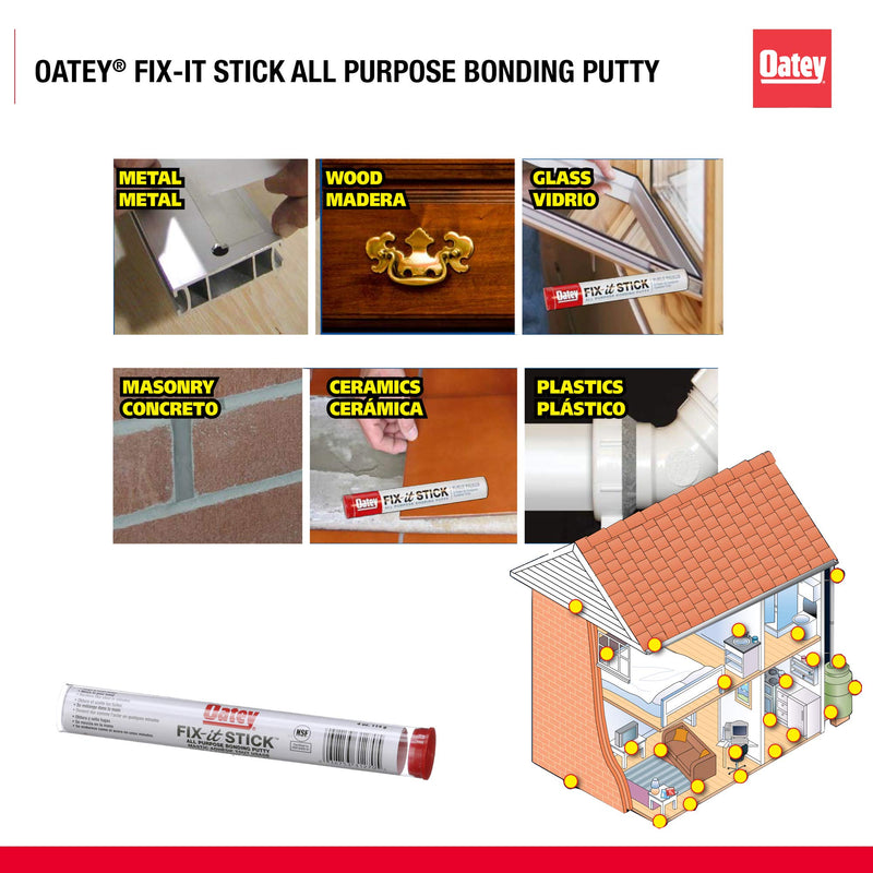 [Australia] - Oatey 31270 Fix-It Multi-Purpose Epoxy Putty, 4 Oz, Box, Sulfurous, Solid, White/Beige 4 oz. 