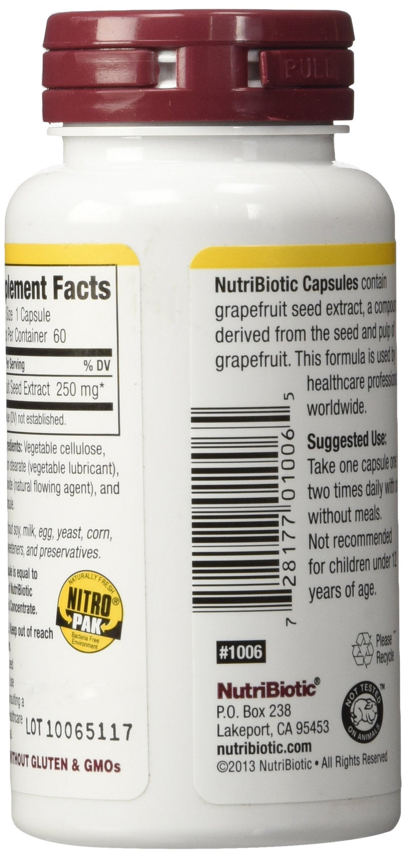 [Australia] - NutriBiotic – Grapefruit Seed Extract Capsules 250mg, 60 Count | Maximum Strength with Bioflavonoids | Potent Immune & Overall Health Support | Easy to Swallow | Vegan, Gluten Free, Non-GMO 
