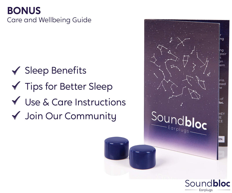 [Australia] - Ear Plugs for Sleeping by Soundbloc™ - 1 Year Supply (6 Pairs) - Custom Fit Noise Reduction Reusable Soft Silicone Earplugs - The Earplug for Sleep Size M/L 