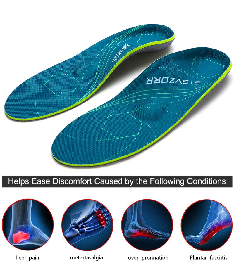 [Australia] - Plantar Fasciitis Arch Support Orthopedic Insoles Relieve Flat Feet Heel Pain Shock Absorption Comfortable Insoles UK-7-26CM--10.25" Green 