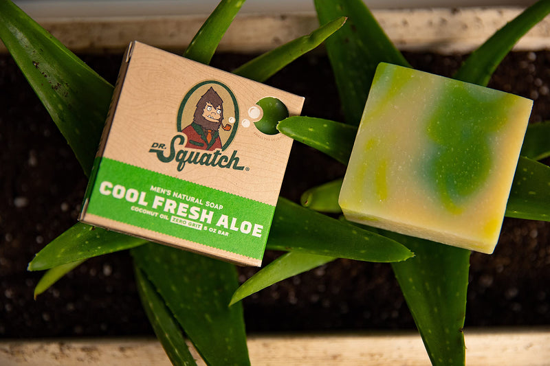 [Australia] - Cool Fresh Aloe Soap for Men – Naturally Refreshing Aloe Vera Soap for Men with Organic Oils – Bar Handmade in USA by Dr. Squatch Cool Fresh Aloe 