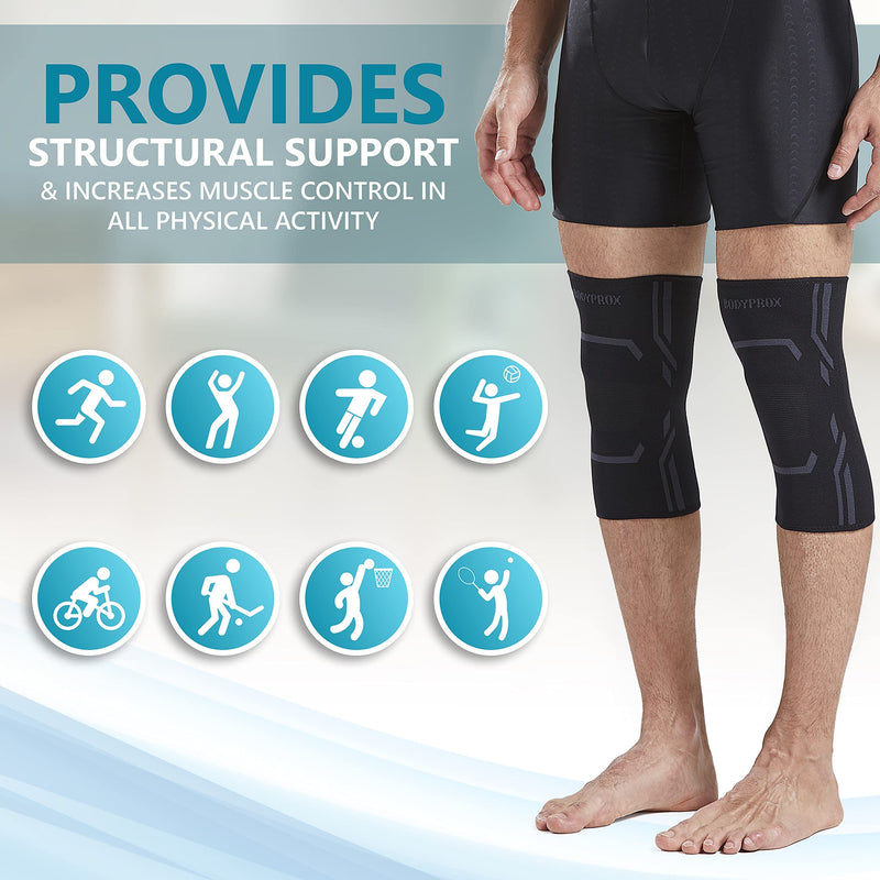 [Australia] - Knee Compression Sleeve 2 Pack for Men and Women, Knee Support Brace for Running and Work out (XL) XL 