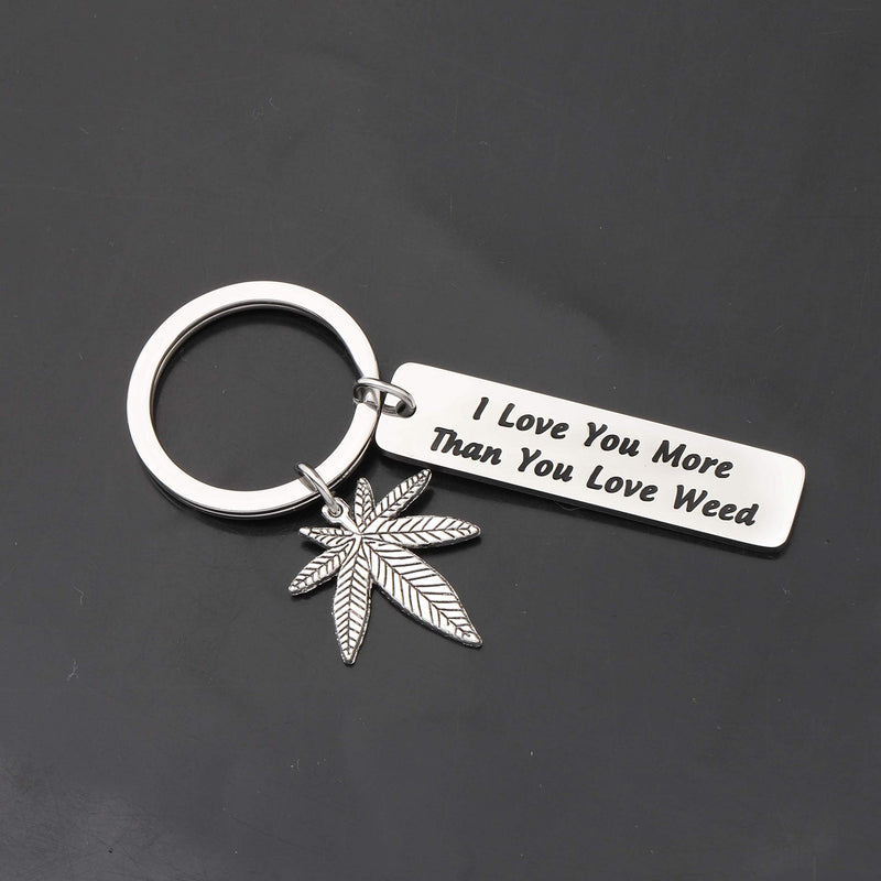 [Australia] - ENSIANTH 420 Gift Marijuana Jewelry I Love You More Than You Love Weed Keychain Gift for Boyfriend Valentines Day Gift 