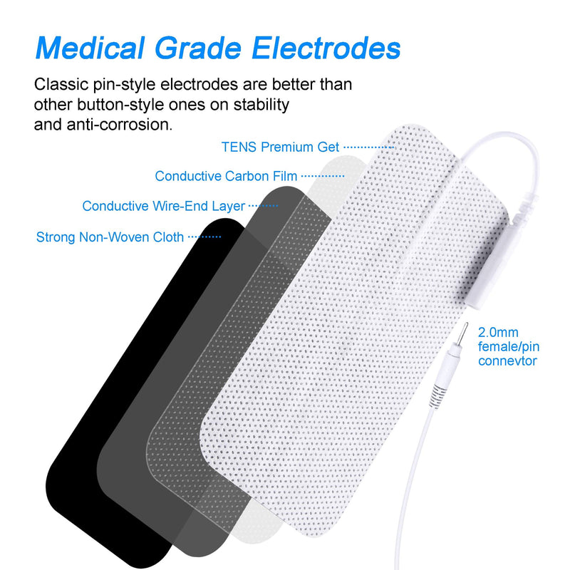 [Australia] - LYINIE TENS Unit Pads 2"x4" 24 pcs TENS Electrodes 