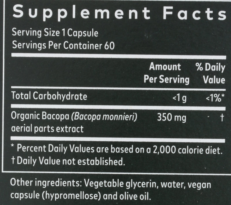 [Australia] - Gaia Herbs Bacopa - Brain and Cognitive Support Herbal Supplement - Made with Bacopa (Bacopa Monnieri) to Help Support a Thriving Mind - 60 Vegan Liquid Phyto-Capsules (Up to 60-Day Supply) 