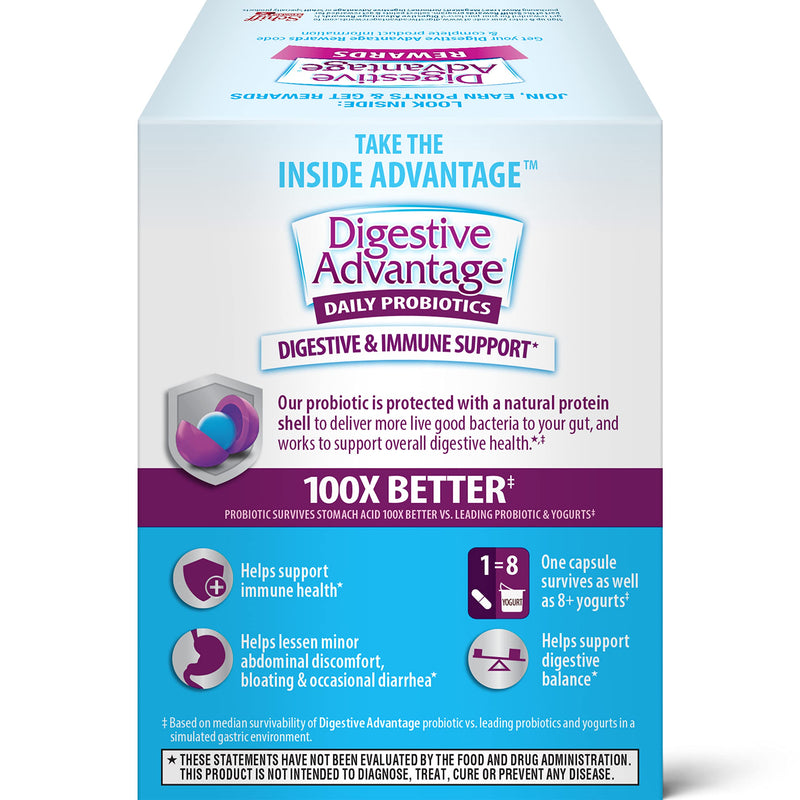 [Australia] - Daily Probiotic Capsules For Digestive Health & Gut Health, Digestive Advantage Probiotics For Men and Women (80 count box) 80 Count (Pack of 1) 