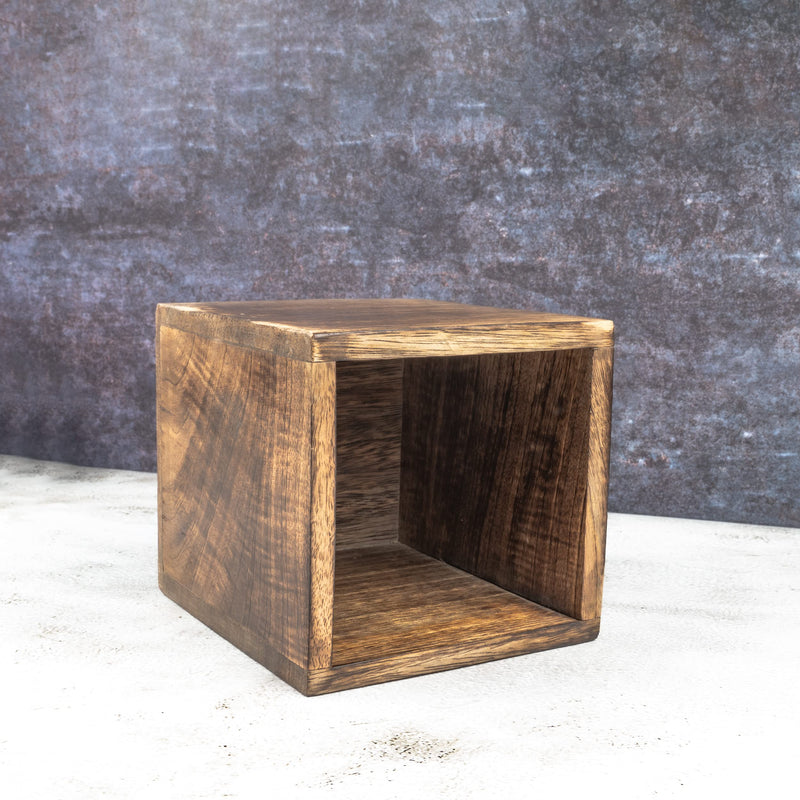 [Australia] - Samhita Mango Wood Burning Finished Kitchen Utensil Holder for Countertop, Utensil Holder Container for Kitchen Cooking Utensil. (12.7cm x 12.7cm x 15.24cm) 