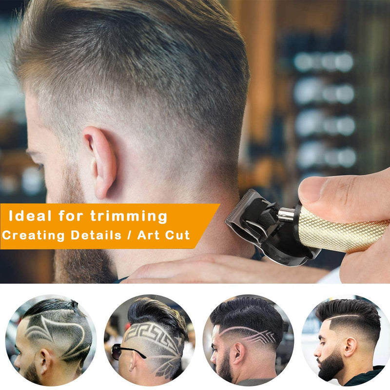 [Australia] - Hair Clippers for Men, Professional Cordless Clippers Hair Trimmer,Electric Pro T-Blade Trimmer Hair Clippers for Men Zero Gap Baldhead Beard Shaver Barbershop Golden 