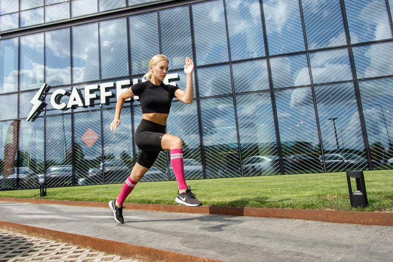 [Australia] - Relaxsan Sport 803 - Sport Calf Compression Sleeves Unisex Men Women Large Fuchsia/Pink 
